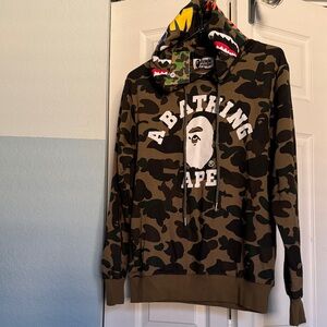 ABathingApeCamouflage Hoodie - Green and Brown- Size: Small